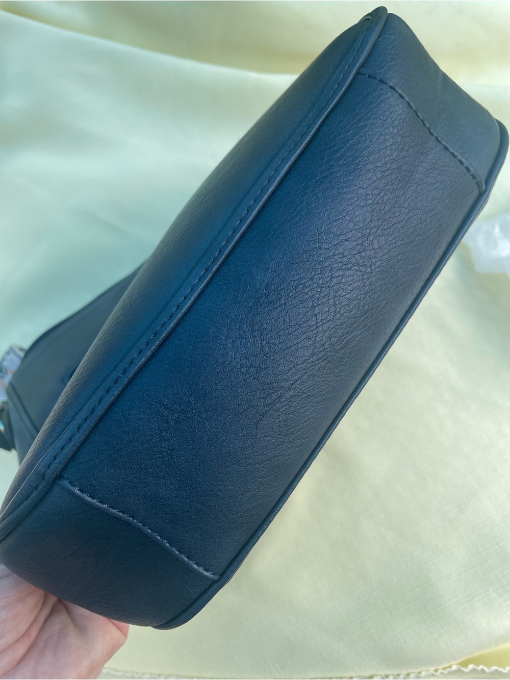 NWT Bostanten Textured Vegan Leather Crossbody Bag Slate Blue Style #BSB10224 - Picture 4 of 13
